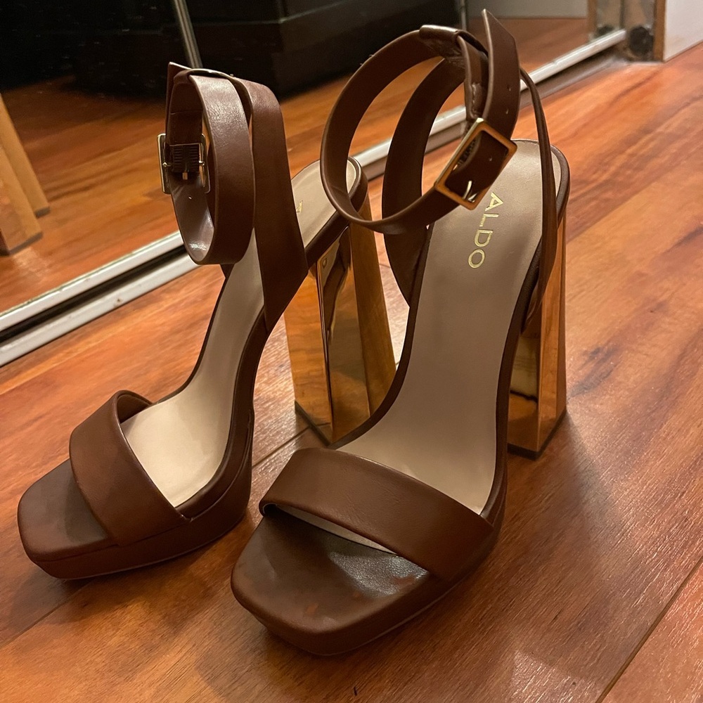 Aldo Brown Chunky Platform Heels